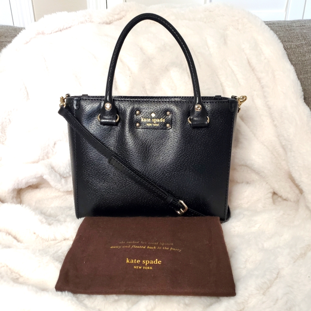 Kate Spade Crossbody Satchel W/ Dust Bag Black